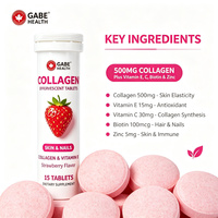 Comprimés effervescents de collagène à marque privée ODM/OEM, enrichis en vitamines, biotine, zinc, antioxydants, pour la peau, les cheveux, les ongles et le soutien immunitaire