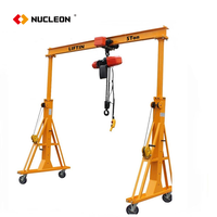 Grue portique mobile et portable de marque Nucleon, capacité de levage 1 tonne, 3 tonnes, 5 tonnes, 10 tonnes, avec palan électrique CD1/MD1