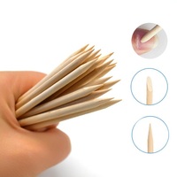 Bâtons d'ongles en bois orange à double extrémité pointue et en forme de cuticule, outils de manucure 11.4cm, 50 pièces, vente en gros