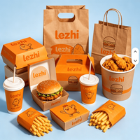 Boîte à frites en papier écologique jetable, emballage alimentaire personnalisé, boîtes à ailes de poulet, boîtes à hamburgers, boîte à emporter pour la restauration rapide