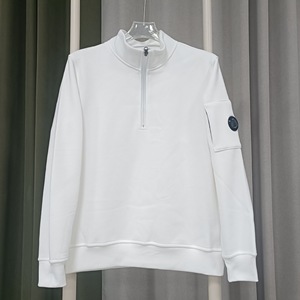 Felpa in pile con mezza zip, tinta unita, con tasche e logo a lente, unisex, disponibile in magazzino per spedizioni internazionali - Product Image 2