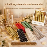 Bougies en Gros Artisanales de Style Européen Colorées à Longue Tige Filées Modèle JK pour Dîners Romantiques à la Lumière des Bougies et Mariages