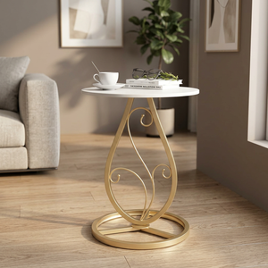 Modern <b>Marble</b> <b>Top</b> Console <b>Table</b> With Gold Metal Pedestal Base Living Room Furniture Stable Design - Product Image 4