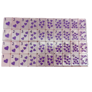 Mahjong Retro Pop Art <span class=keywords><strong>Rosa</strong></span> Perla, 160 Fichas, Patrón de Corazón Acrílico, Juego de Mesa de Diseño Femenino y Lindo, Colección de Regalo de Lujo - Product Image 3