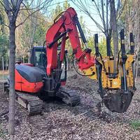 Machine à déraciner les arbres avec terre, machine à déplacer les arbres, machine de coupe d'arbres pour pépinière, machine à déraciner les arbres de type pétale