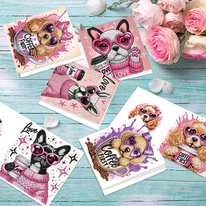 DIY Diamant Peinture Cartes De Voeux Animaux Beaux Chiens 6pcs Diamant Art Voeux Cartes-Cadeaux pour Adultes Enfants - Product Image 6
