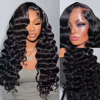 Haute qualité sans colle 13x4 HD dentelle frontale perruque lâche vague profonde brut vierge cheveux humains 180 densité 5x5 dentelle avant perruques crépus