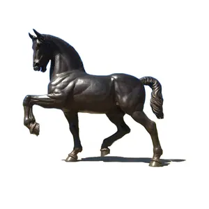 Famoso diseño arte Leonardo Da Vinci estatua de caballo de Metal tamaño real Caballo de bronce para decoración al aire libre