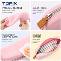 Étui à crayons en silicone, sac à stylos mignon, organisateur de papeterie, pochette de rangement étanche pour l'école et le bureau