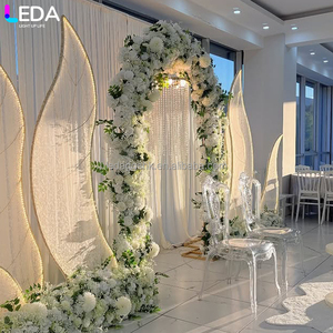 LEDA Wedding Event <b>Decor</b> Handmade Soft Artificial Silk Flower Greenery White Rose Flower <b>Arch</b> - Product Image 4