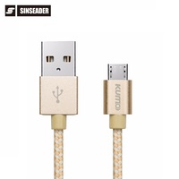 Casing Data Aluminium dan Kabel Pengisi Daya Mikro USB Ke 2.0, Kabel USB Tipe A Male untuk Ponsel USB Sinkronisasi Pengisian Daya