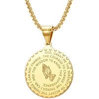 Pendentif religieux mains en prière, collier chrétien en acier inoxydable couleur argent et or pour femmes et hommes, cadeau bijoux