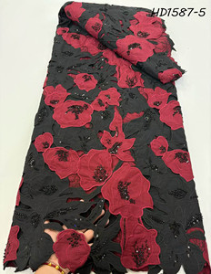 Telas de lujo con cuentas hechas a mano para vestido de novia, <span class=keywords><strong>tela</strong></span> de encaje bordado con lentejuelas - Product Image 2