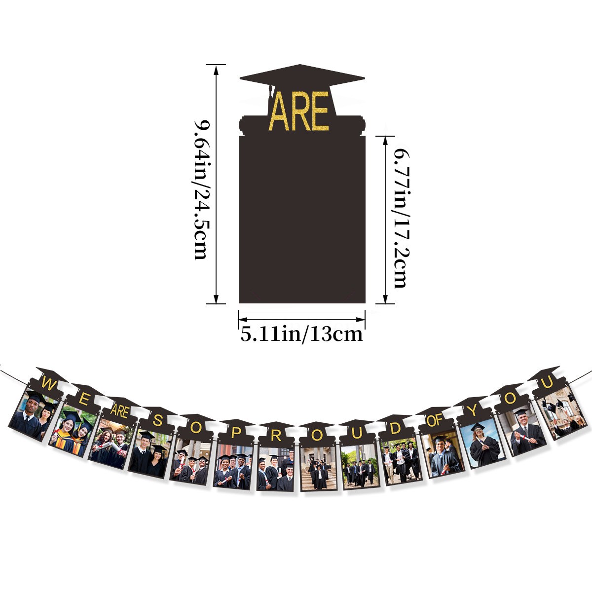 Graduates photo frame powder pull flag