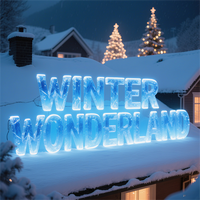 Enseigne néon LED bleue moderne pour Noël, lettres lumineuses pour publicité extérieure, étanche et décorative