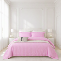Parure de lit de luxe simple pour hôtel 5 étoiles, 7 pièces, 200 fils, 100 % coton, taille King Queen, avec logo personnalisé, vente en gros de linge de lit