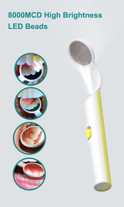Miroir buccal d'examen dentaire à LED lumineuse anti-buée avec lentille microcristalline nano, diamètre 24 mm, certifié CE - Product Image 5