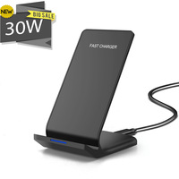 Station de charge sans fil verticale intelligente 15W avec port Type-C, support pour téléphone portable et chargeur sans fil