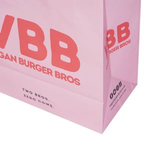 Sac d'emballage personnalisé en papier kraft blanc avec poignée torsadée pour les achats, les cadeaux, les aliments à emporter, avec impression de votre propre logo - Product Image 2