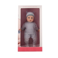 Poupée pelucheuse de 18 pouces en coton doux et de qualité supérieure en tissu pour nouveau-né Jouet de poupée à rayures grises et blanches Cadeau pour bébé fille