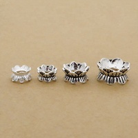 Perles d'espacement en argent 925 en forme de fleur pour la fabrication de bijoux fantaisie, bracelets, colliers et accessoires