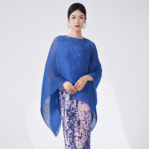 2025 ultimo Design Miyake plissettato camicetta da donna Casual Joker camicia pizzo traspirante lavoro ufficio copertura estiva tessuto grembiule - Product Image 3