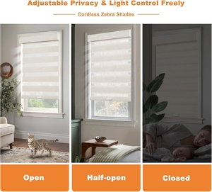 Persianas Zebra Inalámbricas para Ventanas, Filtro de Luz para Privacidad, Persianas de Doble Capa para Día y Noche, Persianas Enrollables para Dormitorio - Product Image 5