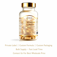 Capsules de collagène au glutathion 2000 mg, marque privée OEM/ODM, complément alimentaire éclaircissant et anti-âge pour la peau