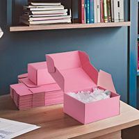 Boîtes d'emballage personnalisées de haute qualité, boîtes roses, boîte d'expédition de luxe, boîte en carton ondulé recyclé pour vêtements, cosmétiques, chapeaux