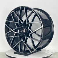722Auto Jantes forgées monobloc multi-rayons, face noire, lèvre argent brillant, concave profond, 19-23 pouces, 5x112 5x114.3 5x120 5x127 pour BMW X5