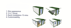 Maison conteneur habitable extensible prête à être expédiée, maison modulaire préfabriquée portable avec cuisine et salle de bain, panneau sandwich - Product Image 5