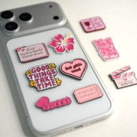 Nouveauté 2026 Autocollants de téléphone personnalisés en émail doux sur le thème arabe |   Décoration de téléphone esthétique rose tendance |   Stock disponible en usine