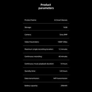 Gafas Inteligentes EDS G600 con IA, Llamadas de Voz, Música, Traducción en Tiempo Real, Grabación Antivibración, Interacción IA, 1300Wpx, Batería de 280mAh - Product Image 5