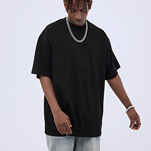 T-shirts à col rond en coton blanc streetwear <span class=keywords><strong>d</strong></span>'<span class=keywords><strong>été</strong></span> 300 g/m², logo personnalisé, flocage graphique, t-shirt surdimensionné pour hommes - Product Image 4