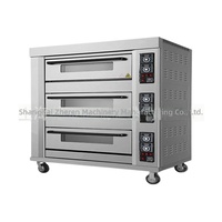Four de cuisson électrique multifonctionnel commercial à infrarouge lointain, à trois niveaux et six plateaux, avec commande par bouton, pour usage intensif
