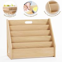 Boîte de rangement de bureau en bois durable et éco-responsable à un seul niveau avec support pour téléphone portable et étagère d'organisation pour la maison ou le bureau moderne