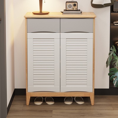 Two doors, two drawers [Original wood, white and gray]