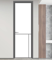 Porte de salle de bain pliante en verre, gain de place |   Porte de toilette moderne en alliage d'aluminium imperméable, isolation acoustique en verre, hôtel, appartement