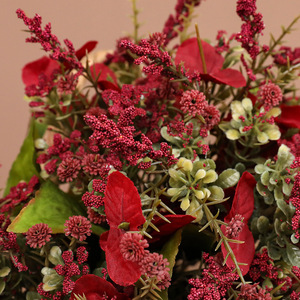 Bouquet de fleurs artificielles Greenway, mini gypsophile rouge et eucalyptus, décoration de mariage - Product Image 4
