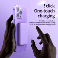 Batterie externe magnétique sans fil 5000 mAh, charge rapide PD 10W, mini chargeur portable ultra fin, pack de batterie USB C