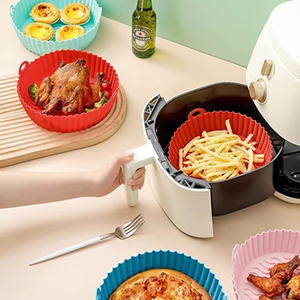 Plaques de cuisson rectangulaires en silicone antiadhésif réutilisables de qualité alimentaire, faciles à plier, pour la cuisson au four à domicile, les gâteaux et les friteuses à air chaud - Product Image 6
