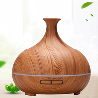 Aromacare – brumisateur de lampe LED, humidificateur d'air en bois naturel, huile essentielle, grain de bois, diffuseur d'arôme électrique