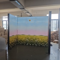 Boîte à lumière murale LED rétroéclairée en tissu tendu SEG écologique en forme de U, assemblage modulaire sans outil pour le branding en salon professionnel