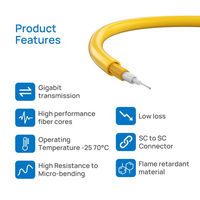 Factory Price Simplex G652D Fiber SC to SC UPC 1m Patch Cord FTTH IP Network