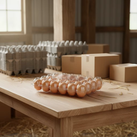 Boîte d'emballage transparente jetable en plastique PET à 30 compartiments pour œufs de poule, barquette blister pour 30 œufs