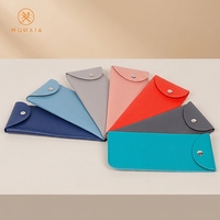 Étui à lunettes souple multicolore portable avec bouton-pression, style enveloppe, simple et résistant aux rayures