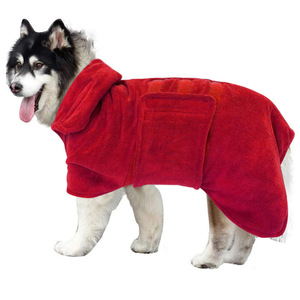 Albornoz para mascotas, toalla absorbente de secado rápido para perros, ropa para todas las estaciones, color morado - Product Image 3