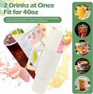 Separador de Bebidas 2 en 1 de Silicona Compatible con Vasos Stanley de 40 Oz, con Tapa, Reutilizable, de Doble Cara - Product Image 3