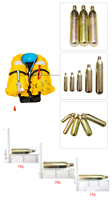 Mini cartouche de CO2 de 33 grammes à filetage 1/2 pour gilet de sauvetage gonflable, cylindre de gaz en acier rechargeable