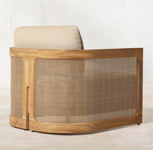 Chaises longues contemporaines en teck avec coussin épais pour mobilier d'extérieur de piscine - Product Image 4